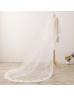 Ivory Lace Edge Cathedral Wedding Veil Classic Bridal Veil